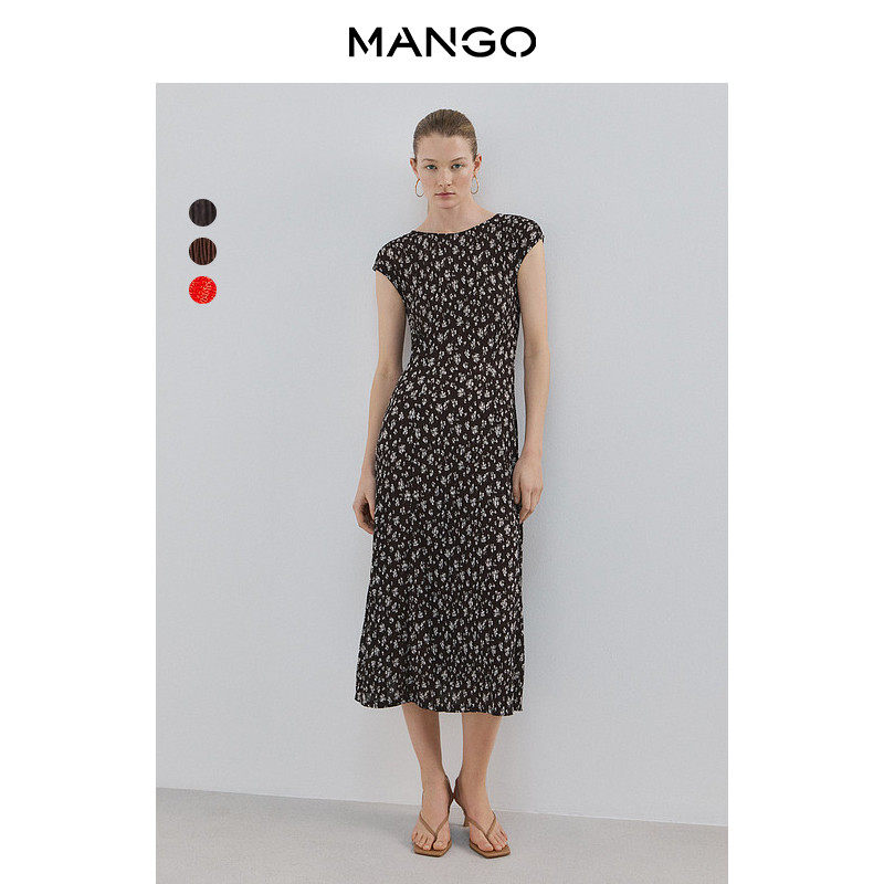 MANGO女装洋装2026夏装新款法式度假风气质印花百搭显瘦洋装