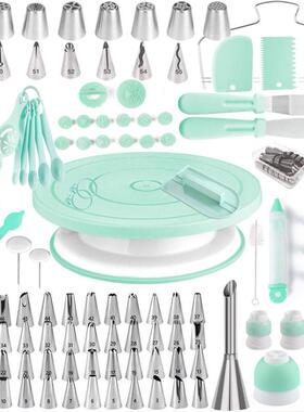 跨境137件蛋糕转盘裱花台北欧风烘焙工具套装cake decorating kit