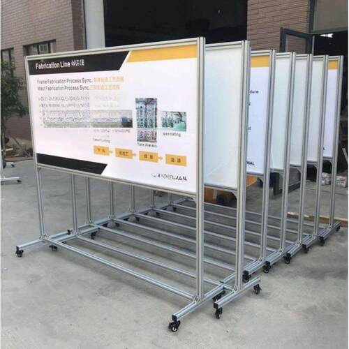 车间移动磁性双面看板铝合金展板生产管理宣传栏工厂看板磁吸白板