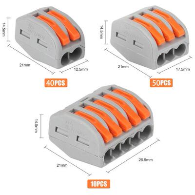 跨境 100pcs 盒装 PCT按压连接器快速电线连接并线分线器套件