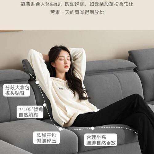 科技布沙发小户型2025新款布艺沙发贵妃榻组合客厅多功能乳胶沙发