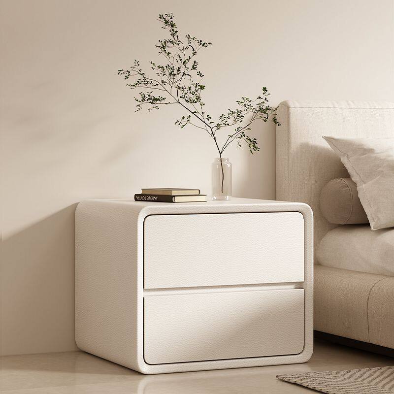 2026多功能奶油风小型实木床头柜卧室简约现代极简高级轻奢感收纳
