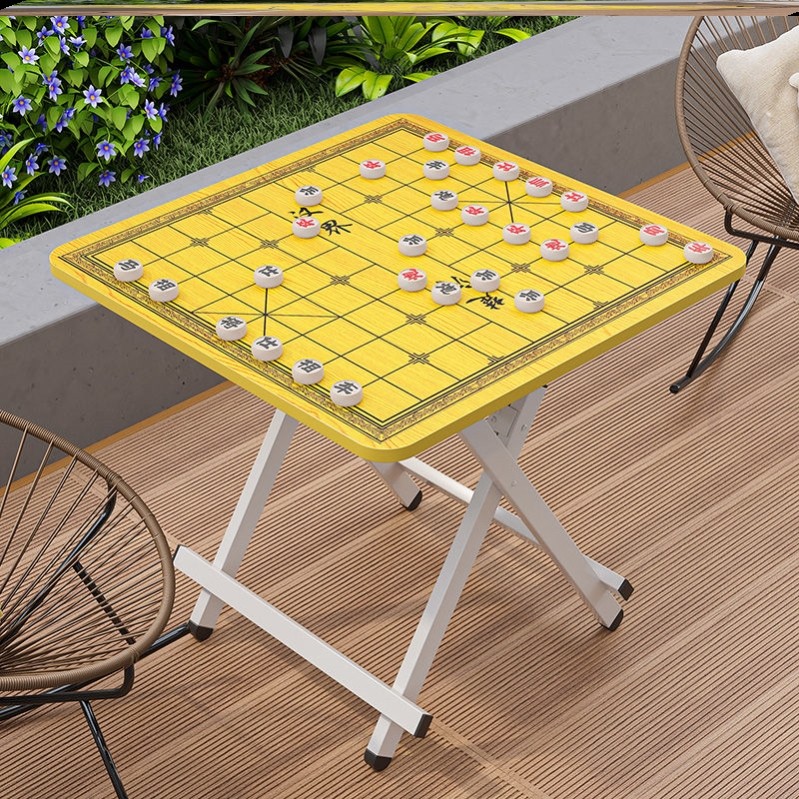 象棋桌子折叠实木中国象棋桌简易户外下棋桌茶几桌带象棋盘小桌子