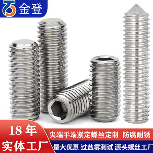 供应机米螺丝 DIN916不锈钢尖端紧定螺丝M3-M12尖端机米螺丝