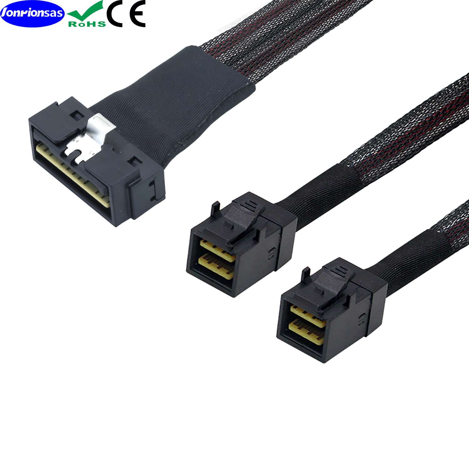 PCIE Slimline LP Low profileSFF-8654 8I转2个SFF-8643连接线束