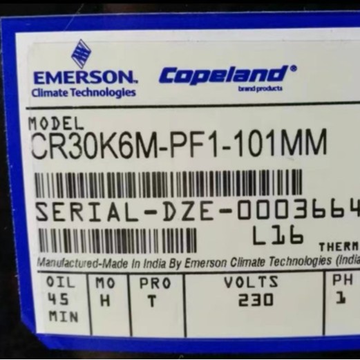 谷轮全新压缩机 CR36K6M-PFZ-101 CR36K6M-TFM-121DM 低温制冷