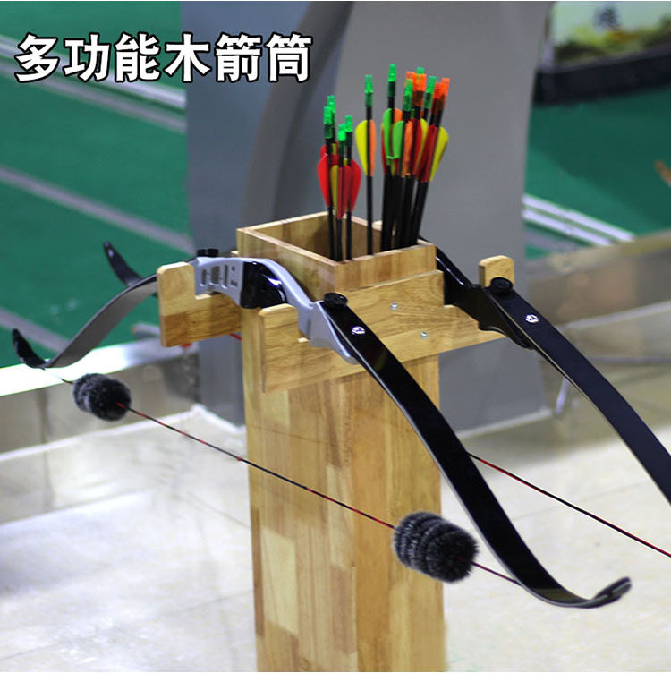 弓箭支架木弓架木质反曲复合直拉弓箭盒架箭馆用弓箭架弓箭展示架