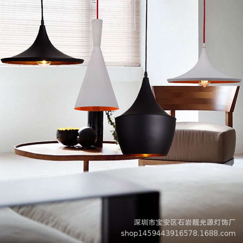 美式乡村餐厅设计乐器单头吊灯餐厅客厅酒吧台烤漆鱼线创意灯