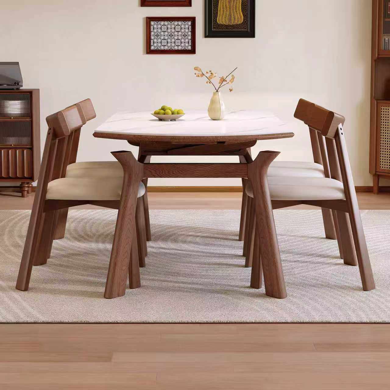 岩板伸缩餐桌可变圆桌小户型现代餐桌椅2026新款轻奢高级感餐桌,住宅家具,岩板餐桌,淘宝优惠券,粉丝福利购,淘宝优惠卷