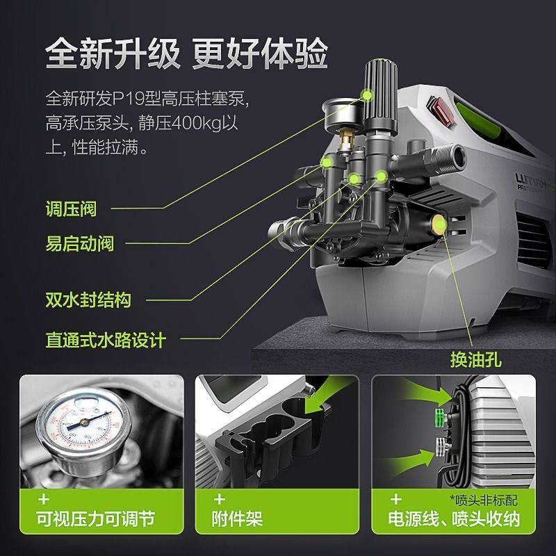【72.5万人收藏该品牌】绿田雪豹2000W洗车机P6PRO大功率感应家用