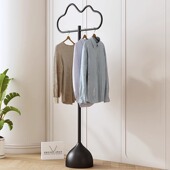 卧室奶油风衣帽架落地式 玄W关折叠收纳架 晾衣架小型简易家用立式