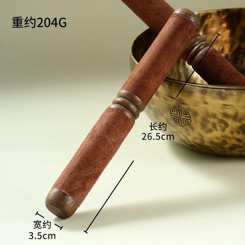 藏村敲钵用品音碗转棒敲棒钵锤颂钵P槌桃木研棒铜罄棒