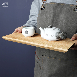 木质托盘长正方形日式家用放茶杯茶盘果盘实木手工雕W刻西餐盘杯