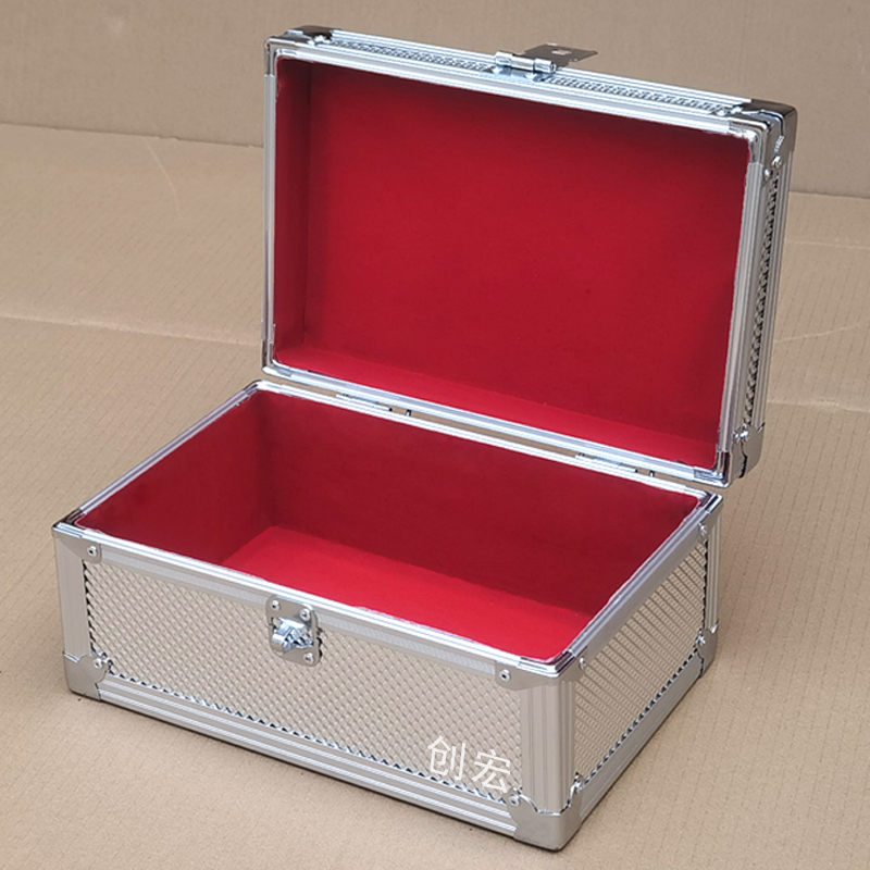 铝合金票据箱收纳箱加厚工具箱收银零F钱箱手提密码箱现金箱提款