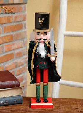 欧式胡桃夹子木偶兵儿童房摆设创意酒柜电视柜客V厅家居木质礼物