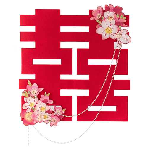 莫叶斯婚房超大喜k字布置套餐婚礼新房卧室背景装饰用品拍照道具
