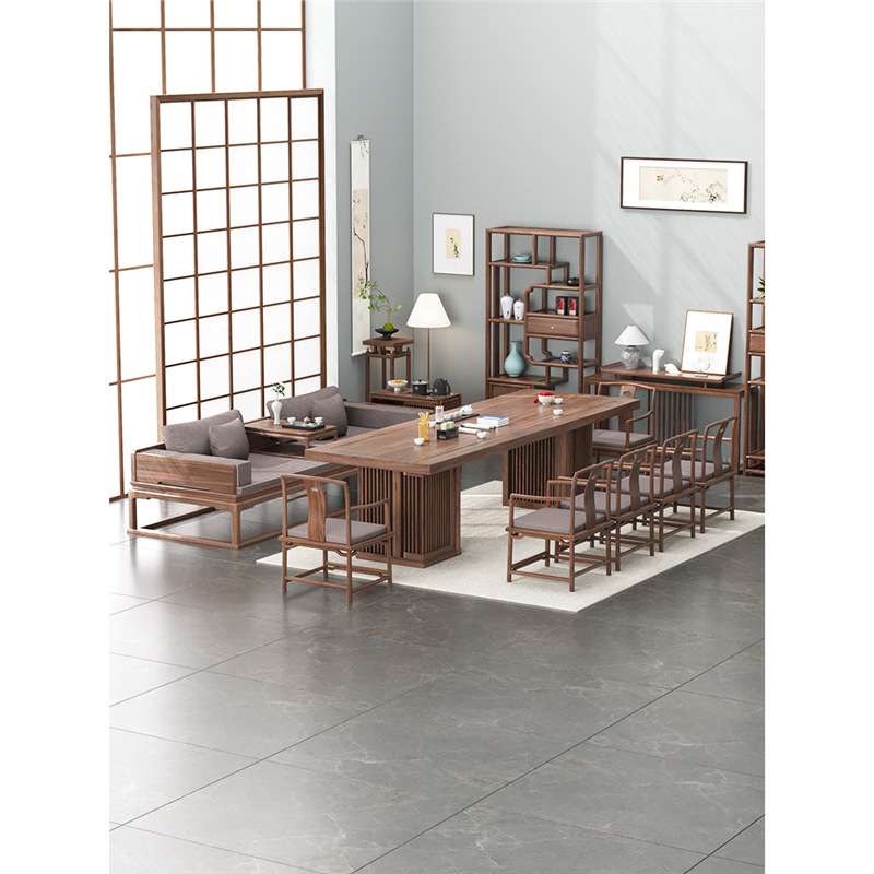 A6L新中式沙发床白蜡木原木罗汉椅罗汉榻床塌泡茶桌罗汉床茶桌台