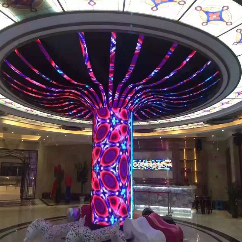 LED显示屏 室内柔性软模组DJ酒吧舞台牛角屏魔方屏