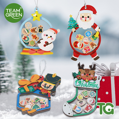 TeamGreen创意圣诞立体木质拼图圣诞限定礼物男女表白圣诞节挂件