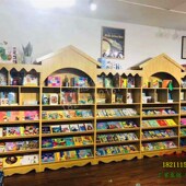 木质图书馆展柜儿童绘本馆书架阅览室书J架幼儿园卡通展柜图书架