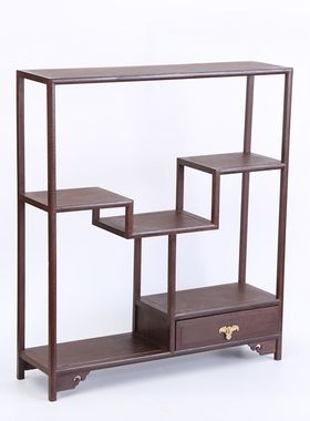 鸡翅木小博古g架实木中式多宝阁摆件架子玄关柜茶叶柜展示柜置物