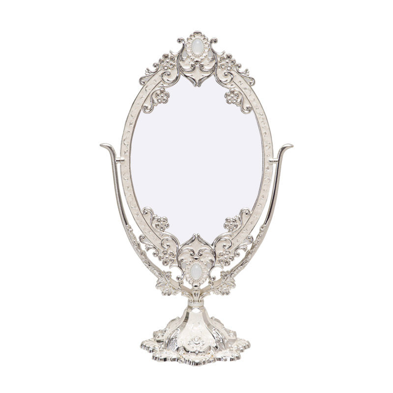 欧式金属镜子台式大号双面化妆镜复古公主镜M高清梳妆镜美容会所