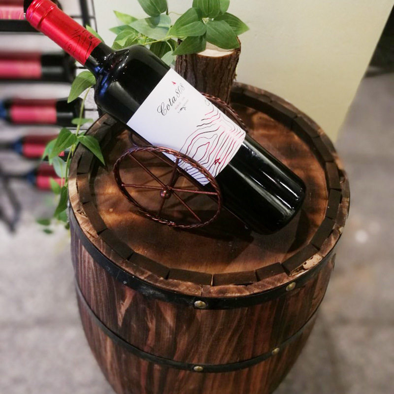 超市商场软装美陈陈n列摆设花艺橡木实木啤酒桶摆件红酒桶道具