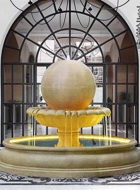 风水球流水摆件循环水喷泉鱼池缸A公司酒店大堂水景庭院造景水幕