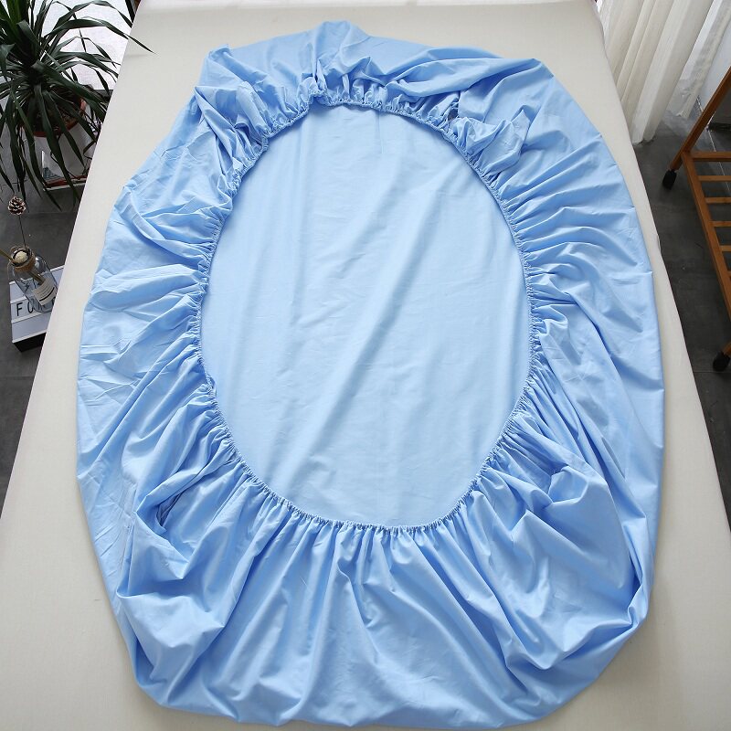 全棉纯色床笠单件90x100x120x135x150x190x180xT200薄垫床罩套定