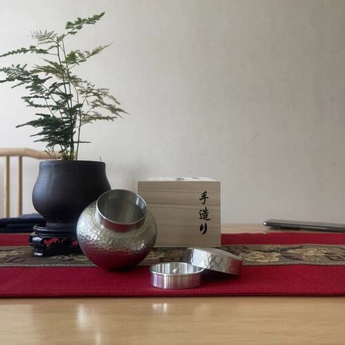 锤纹双盖纯锡罐手工复古小茶x罐旅行便携式出差随身带小号密封茶