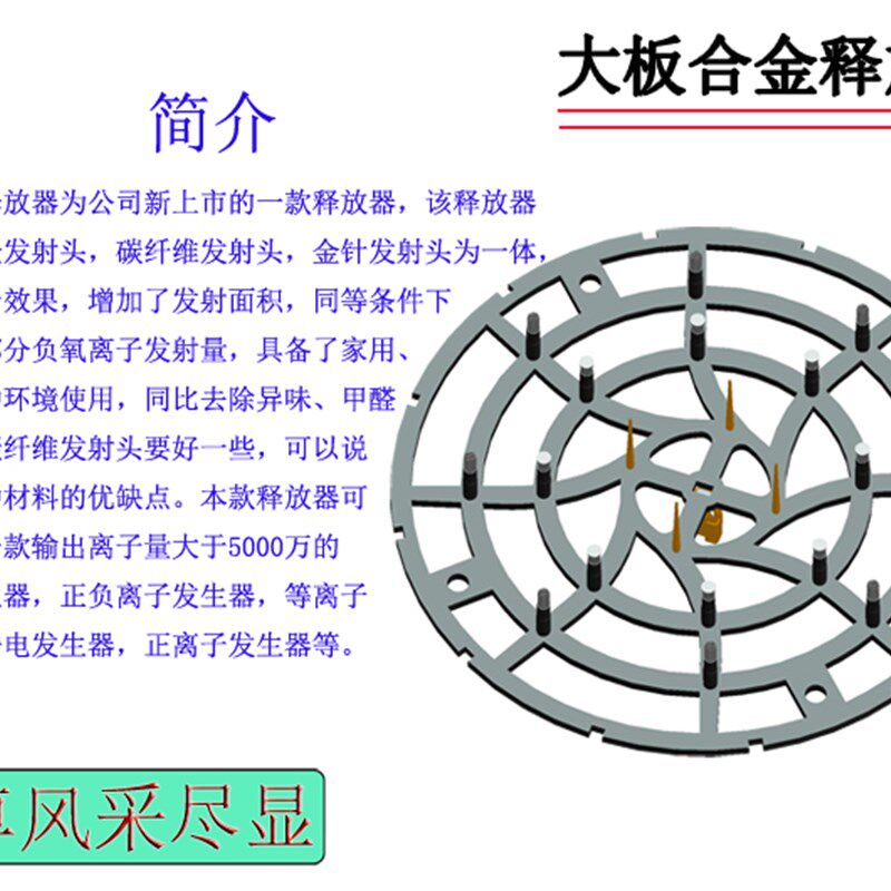 新品特促钨金g小粒径负离子发生器发射板等离子大板合金圆形释放