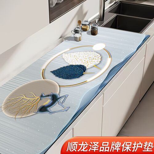整体橱柜防水防油厨房灶台台面保护z垫整体橱柜翻新皮革防刮桌垫
