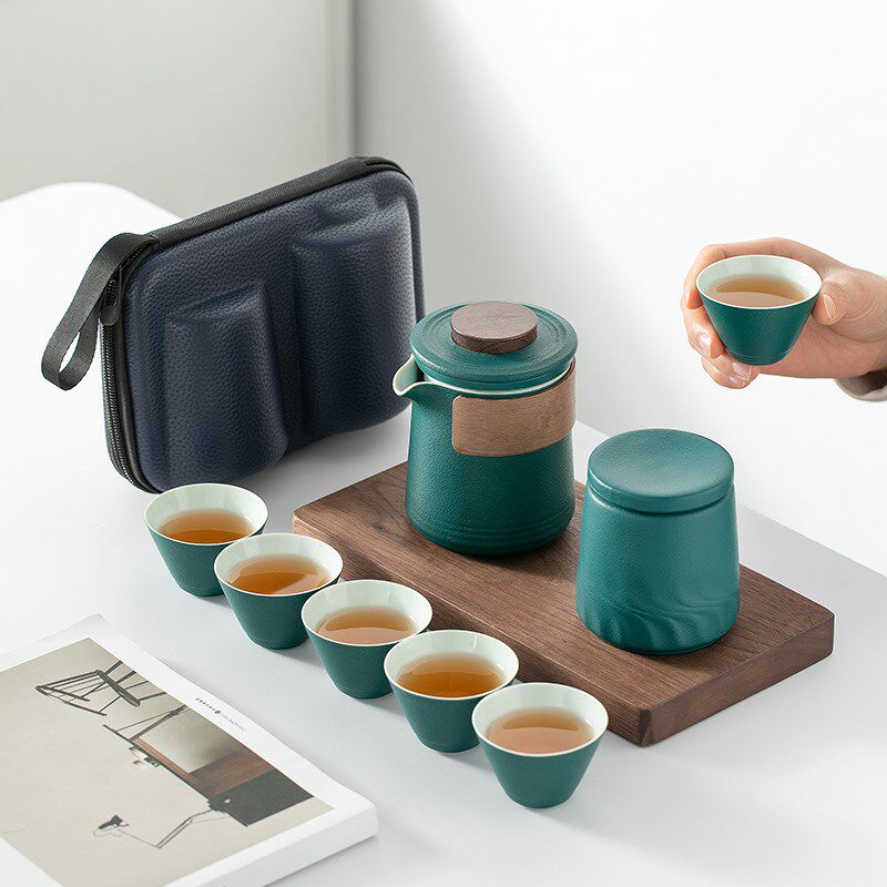 便携式旅行茶具小套装户外随身功夫泡茶壶茶杯出差V简易露营快客