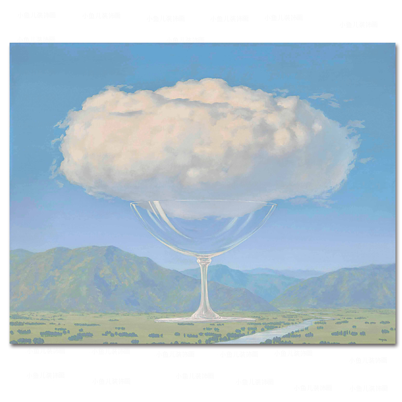 马格里特《心弦》m超现实主义装饰画客厅玄关挂画酒吧民宿无框画图片