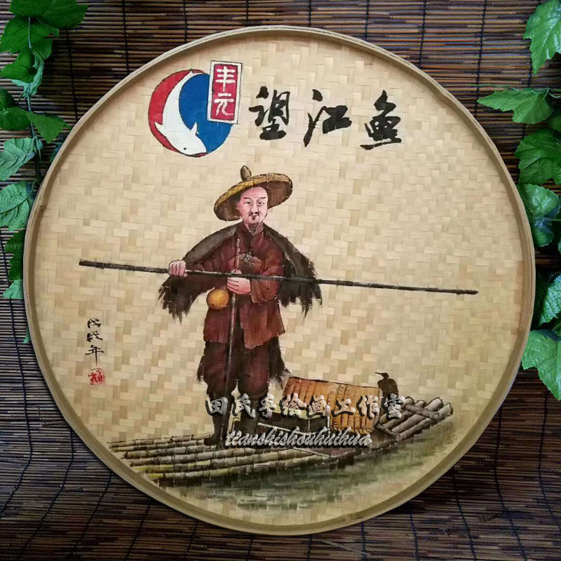 手绘簸箕画竹编装饰画饭店t农庄餐馆农家乐装饰挂件墙壁挂饰墙饰图片