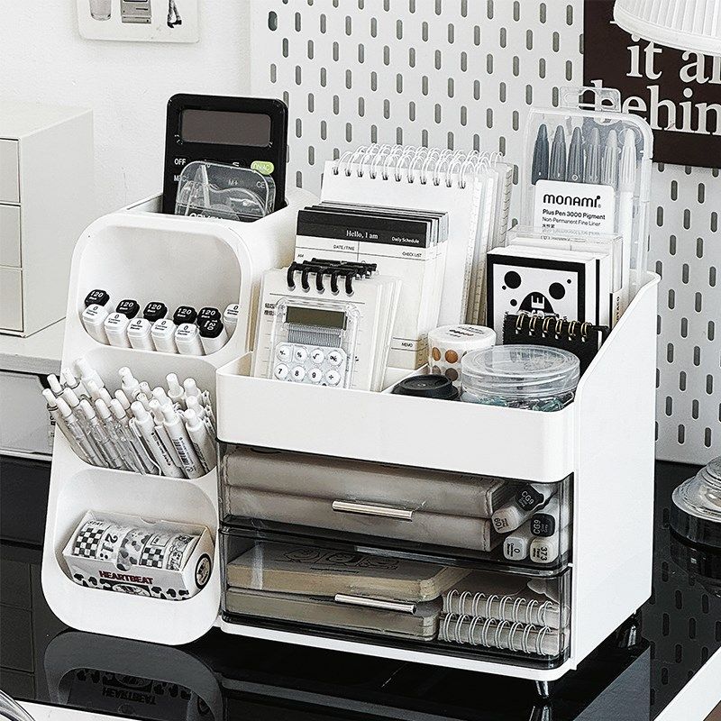 斜插式大容量笔筒学生桌s面书桌杂物办公室整理抽屉式收纳盒置物,文具电教/文化用品/商务用品,笔筒,淘宝优惠券,粉丝福利购,淘宝优惠卷