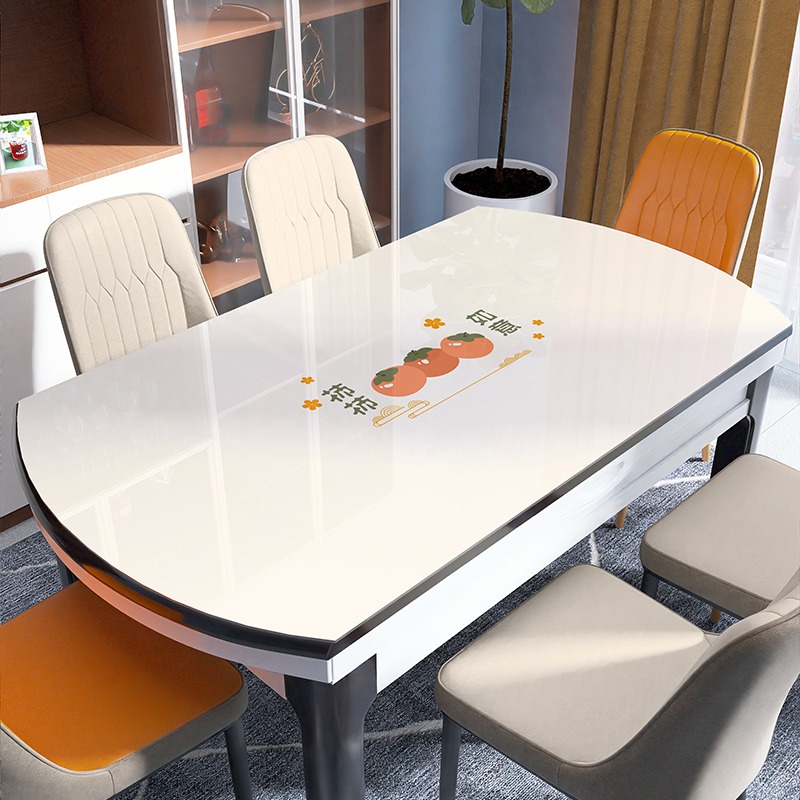 椭圆形餐桌垫PVC软玻璃桌布免洗防油防J水隔热防烫桌面耐高温垫子