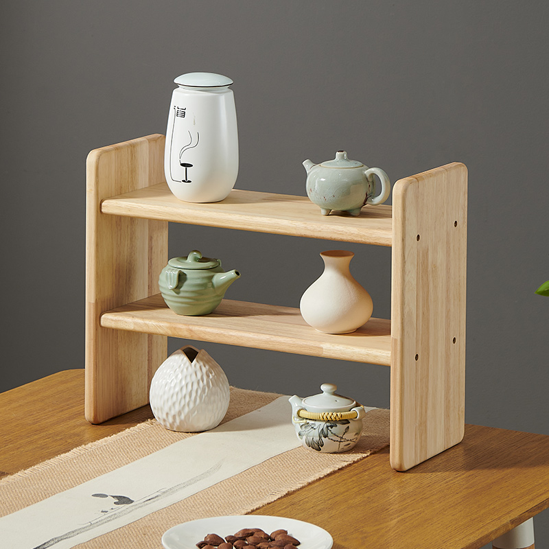 桌面茶具架茶杯茶壶博古架多宝阁展示I茶桌摆件茶器置物架实木