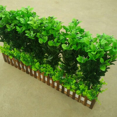 仿真绿植冬青叶i栅栏围栏花假花绢布花 背景花 墙壁遮挡 绿色清新