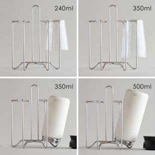 霜山不锈钢杯架倒挂桌面茶杯收纳架杯子沥水架Q家用水杯架子置物