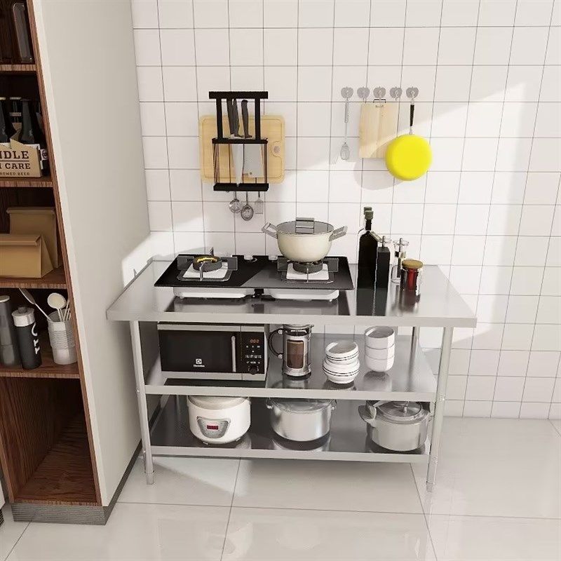 不锈钢工作台厨房灶台案板三层收纳置物架打荷P台饭店切菜桌打包,厨房/烹饪用具,厨房置物架/置物柜/角架,淘宝优惠券,粉丝福利购,淘宝优惠卷