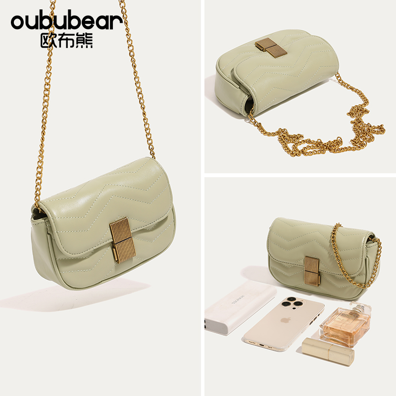 oububear/欧布熊高级感腋下包女2025新款菱格链条斜挎小包包百搭