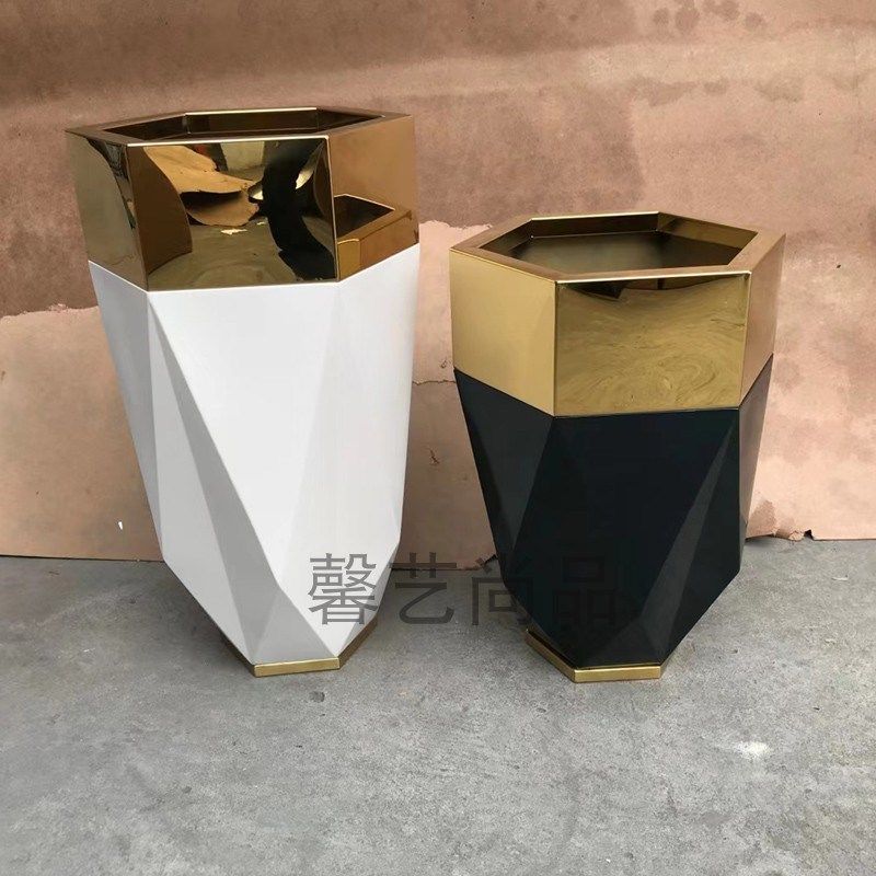 不锈钢花瓶 干花花瓶摆件客厅插花花器 落地金属花盆X美陈花瓶花,家居饰品,花瓶,淘宝优惠券,粉丝福利购,淘宝优惠卷