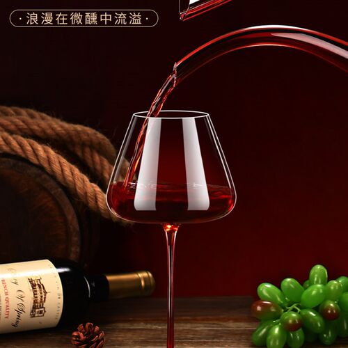 勃艮第高脚红酒杯水晶玻璃杯套装醒酒F器 家用欧式葡萄酒杯大肚杯