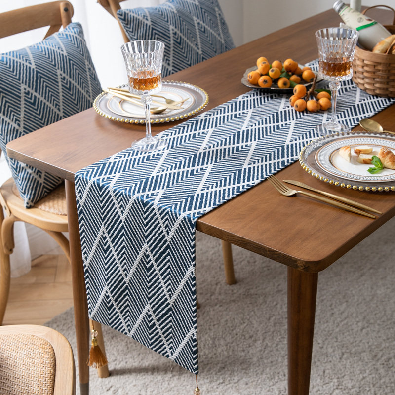 轻奢风桌旗日式棉麻茶几餐桌装饰美D式乡村蓝色茶席长条桌布电视,居家布艺,桌旗,淘宝优惠券,粉丝福利购,淘宝优惠卷