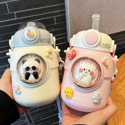 吸管保温杯女生i高颜值水杯女大容量学生可爱礼物316儿童大肚杯子