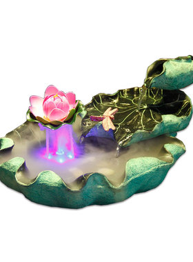 2021创意开业礼品乔迁礼物室内D桌面饰品流水喷泉摆件雾化加湿器