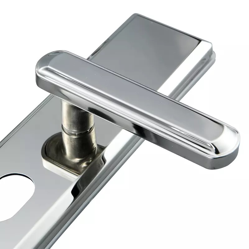 不锈钢防盗门锁大门锁面板把手室内门锁双开门对开门拉Z手加厚防