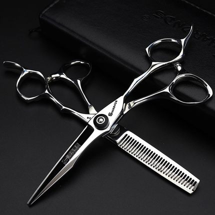 静音A字美发剪440C发廊剪刀5.5寸6寸打薄专Q业发型师理发剪刀套装
