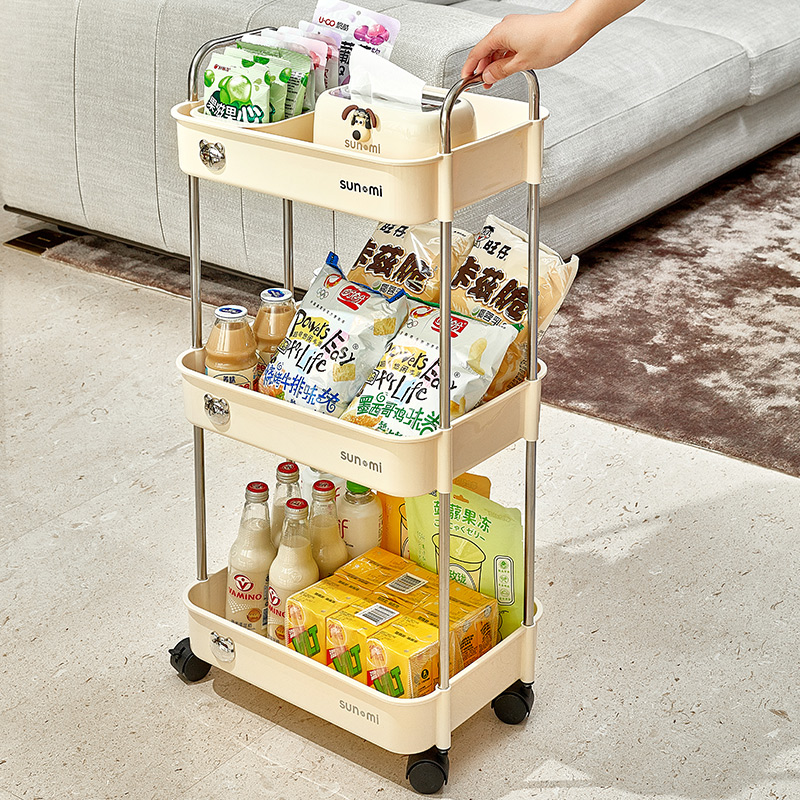 多层小推车置物架多功能厨房零食A收纳架卫生间落地收纳带轮储物